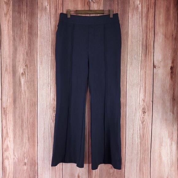 Spanx Womens Size 1X PerfectFit Ponte Hi Rise Flare Pants Navy Blue 20252R - Picture 1 of 12